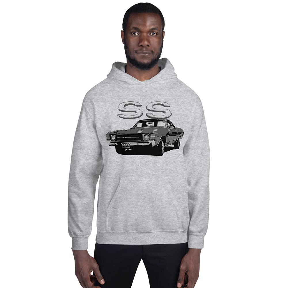 Retro 1971 Chevy El Camino klasyczne samochody męska bluza z kapturem sportowa szara