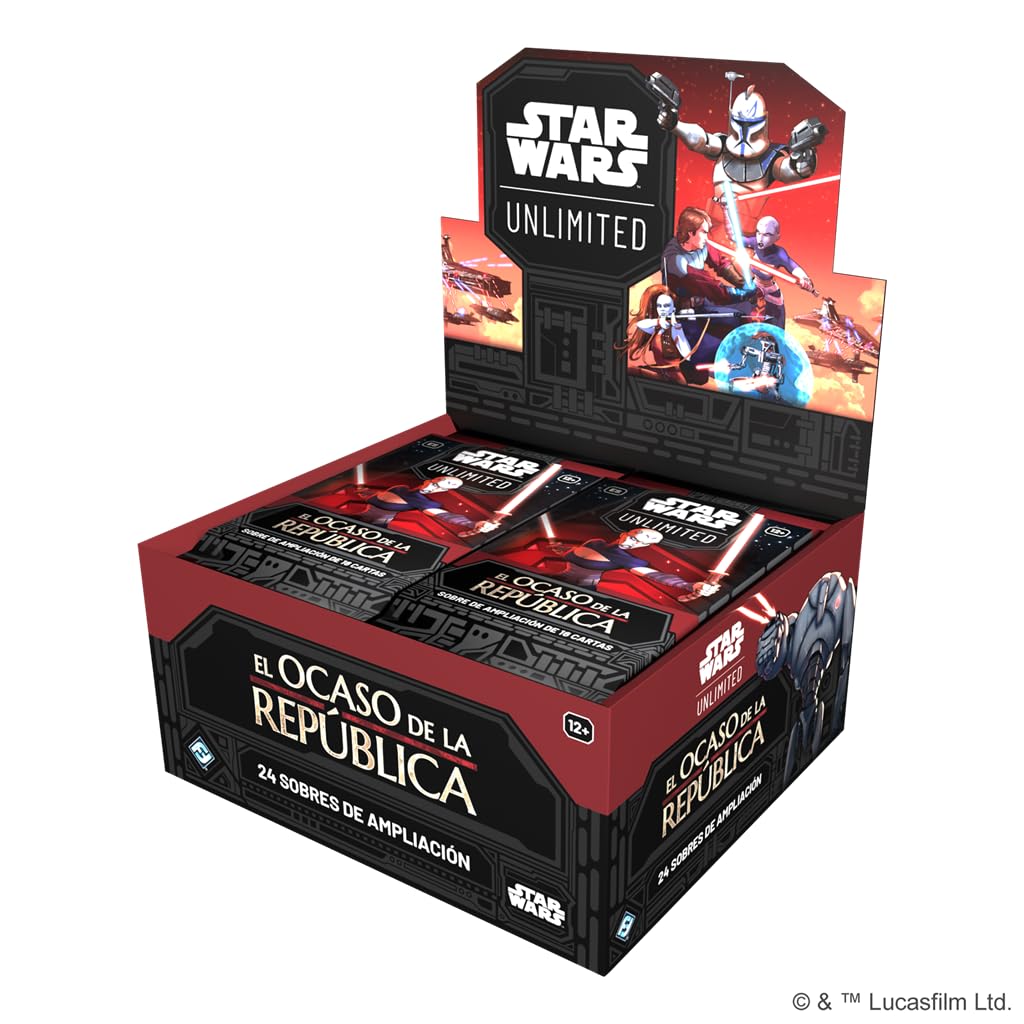 Fantasy Flight Games | Star Wars Unlimited: Zmierzch Republiki Pudełko 24 kopert | Gra karciana do kolekcjonowania | Od 12 lat | dla 2 graczy | 30 min na mecz | Polski