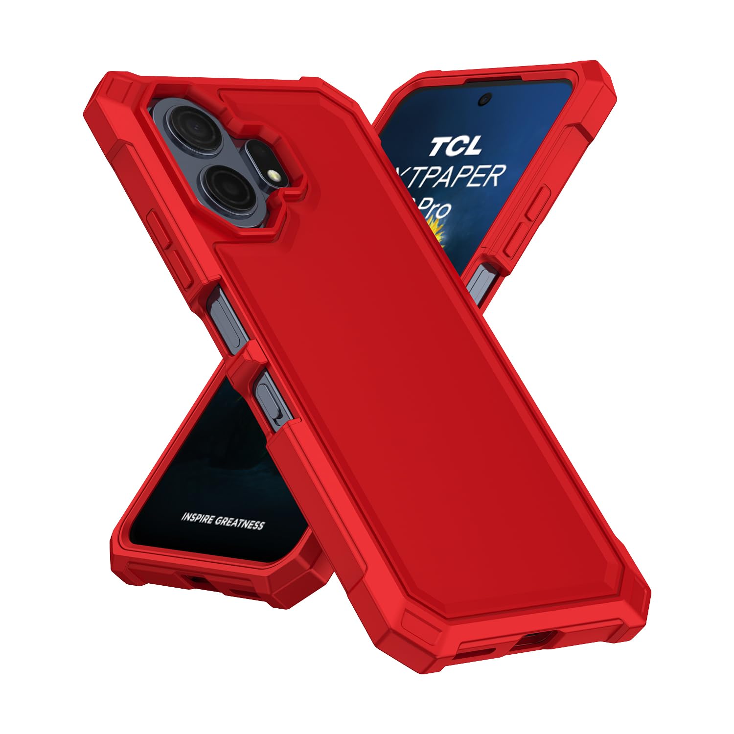 TCL NXTPAPER 70 Pro 5G - Funda para teléfono con protector de pantalla, parachoques frontal de silicona + parte trasera de policarbonato esmerilado, protección de cuerpo completo, funda de