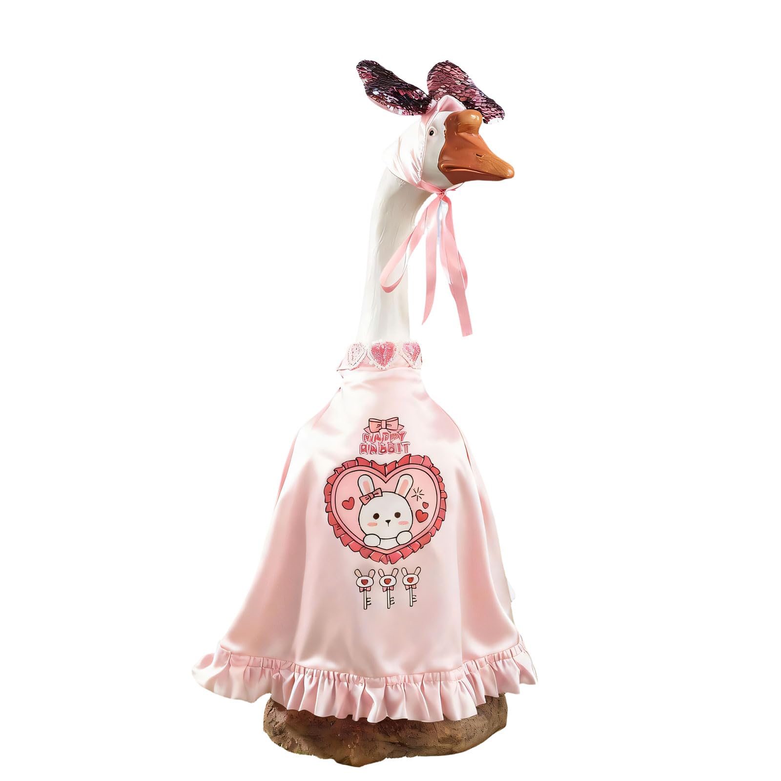 Meiliyizu Colorful Polyester Easter Geese Rabbits Dress Up for Seasonal Home Decoration Decorative Geese Costume Waterfowl Easter Decoration