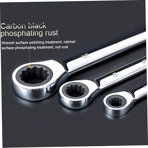 Miniatura 6 de DOITOOL Llave inglesa dicephalous de 0.394 pulgadas, 1 mini llave giratoria de trinquete manual, juego de herramientas combinadas, juego de llaves