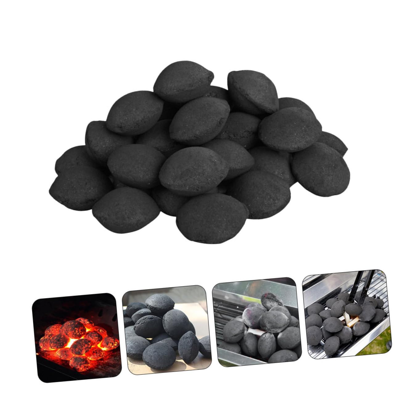 TOYANDONA 2 Paquetes BarbQ Tool Carbon carbón orgánico cámping Accesorios para Asar a la Parrilla briqueta de Barbacoa Parrilla portatil de Carbon Mezcla de carbón de bambú Negro