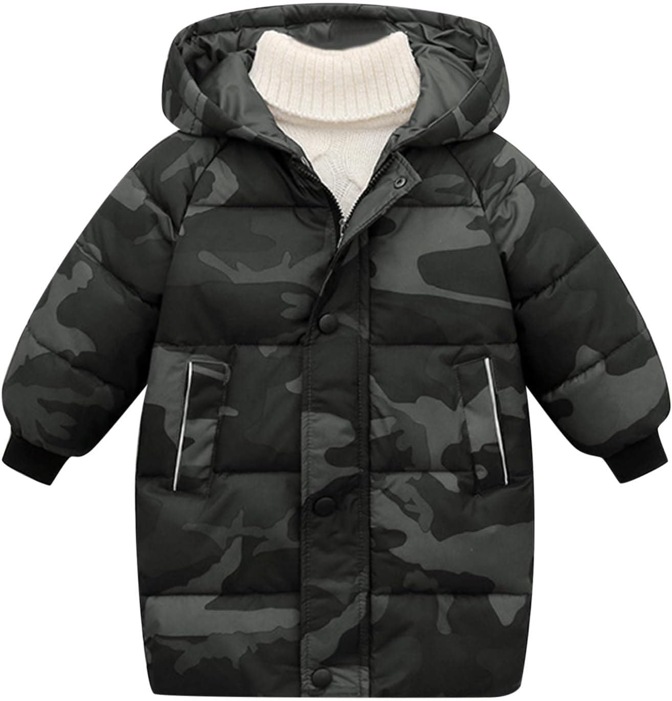 Toddler Baby Kids Girls Sweater Coat Winter Thick Warm Button Hooded Windproof Coat Outwear Boys Coat