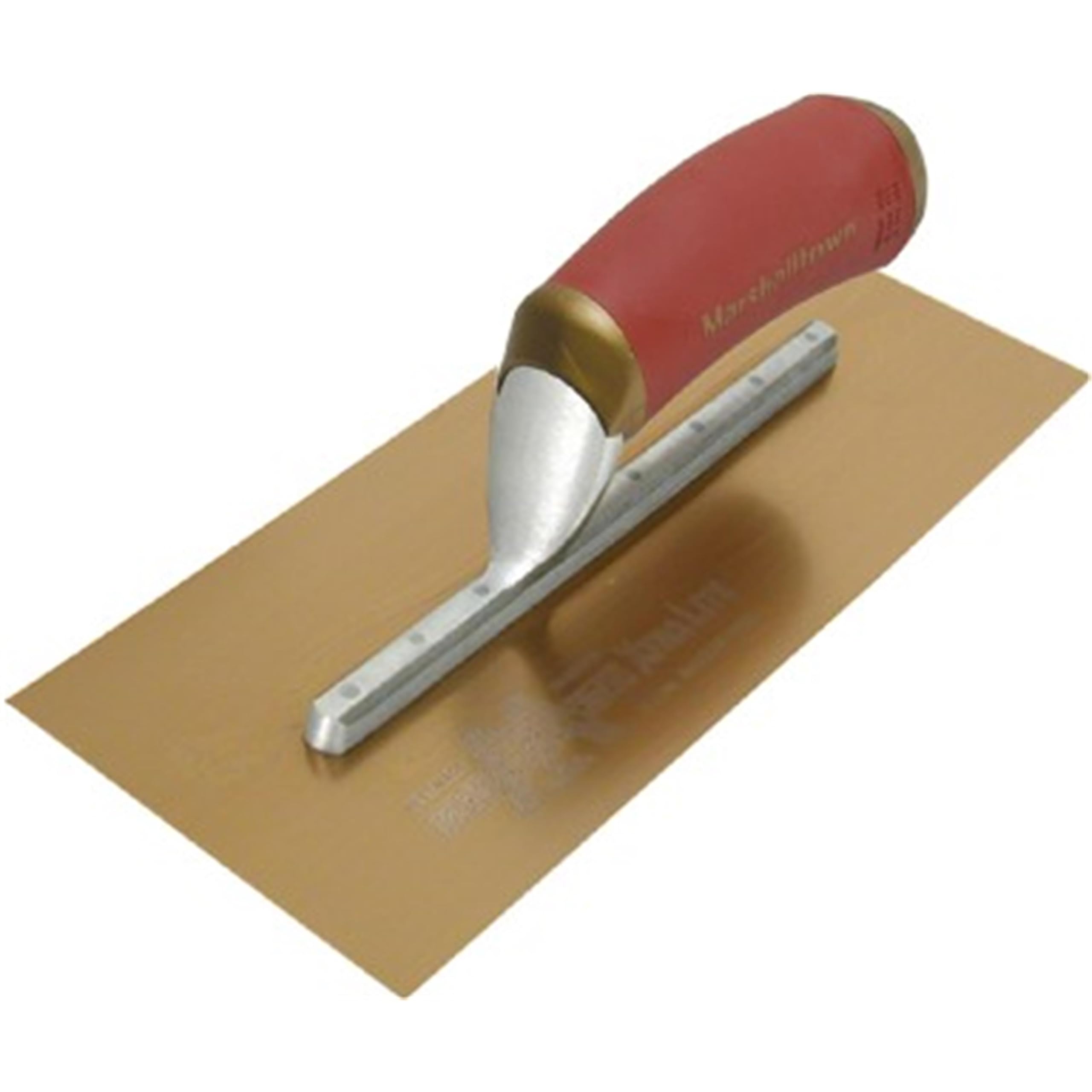 Llana alisadora Marshalltown DuraFlex, mango Durasoft, acero dorado, dimensiones: 330x127 mm