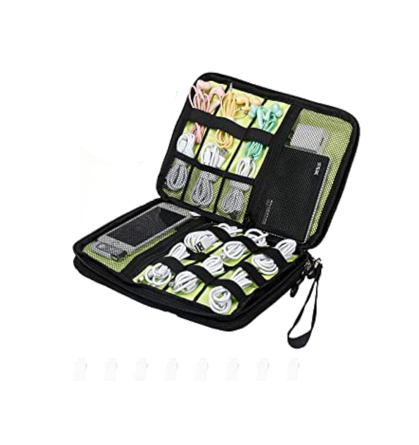 KASTWAVE Electronic Organizer Travel Case, Fit for Tablet, Phone, Power Bank, Smartwatch Band, Screen Protector Case, Card, USB, Electronic Accessories, Black Large