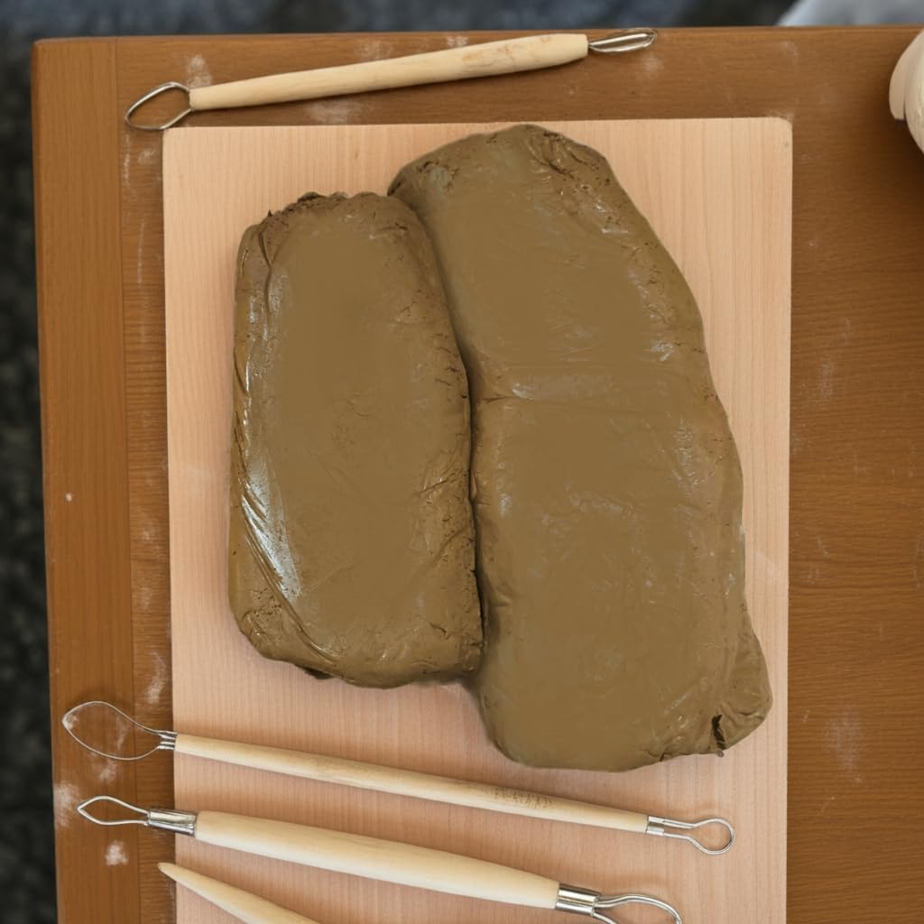 The Himalayan Goods Company 1.8 KG Ready to Use Natural High Temperature Stoneware Ceramic Clay for Pottery Wheel Hand Building Sculpting - Upto Cone 6 or 1200 Degree Celcius