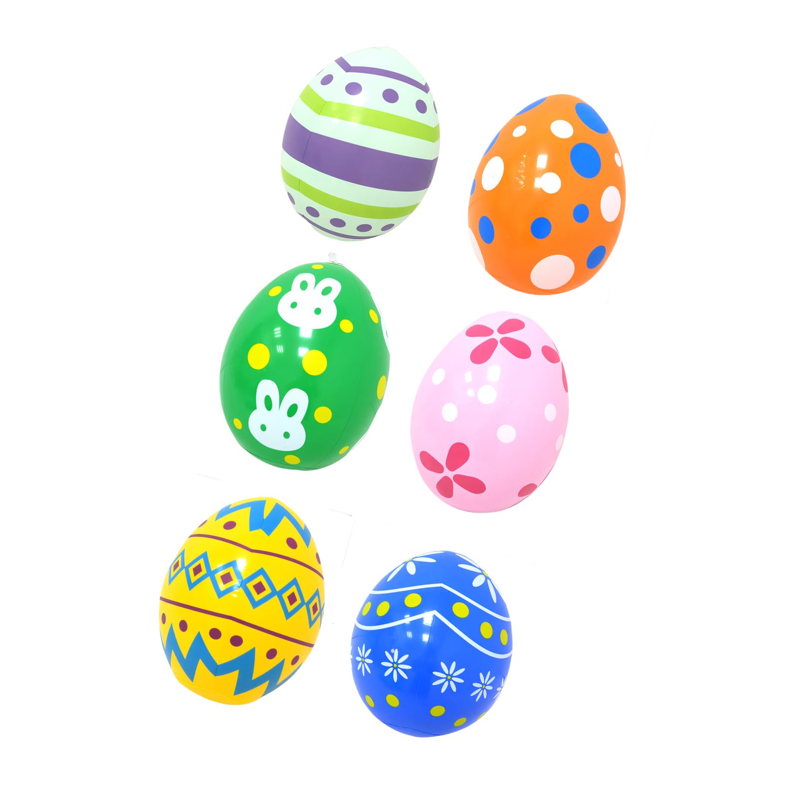 Qusinfc 6X Oversized Inflatable Easter Eggs Outdoor Spring Decor Colorful PVC Holiday Ornaments for Fence Community Event Eggs Outdoor Spring Decor