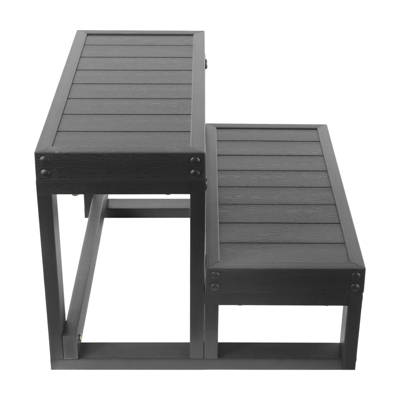 LUE BONA 2-Stufen Whirlpooltreppe - Rutschfeste Poolleiter Mit HDPS-Stufen & Aluminium