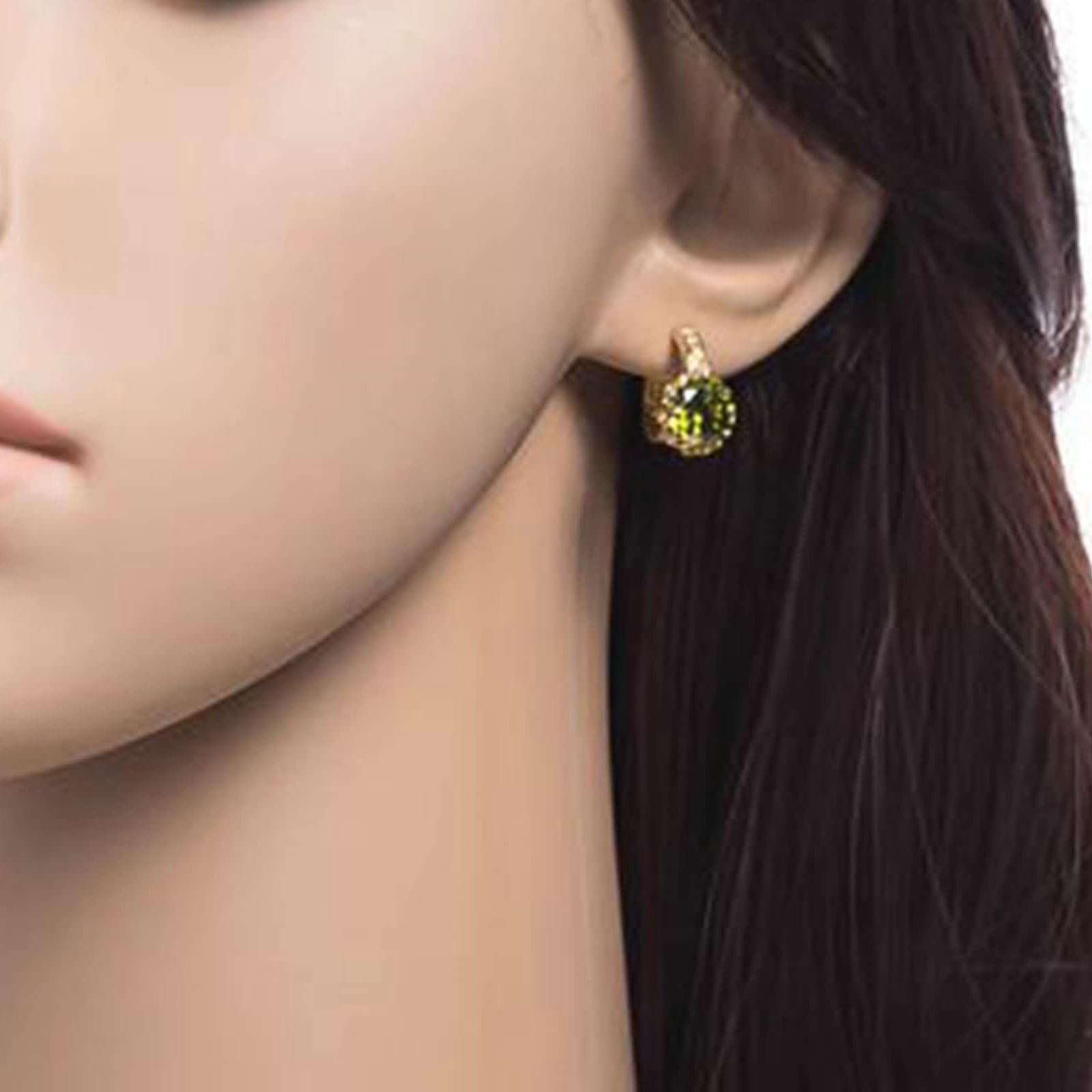 Beydodo Orecchini da donna in oro 750 18 carati, orecchini a cerchio con moissanite granato rubino orecchini matrimonio sposa senza nichel