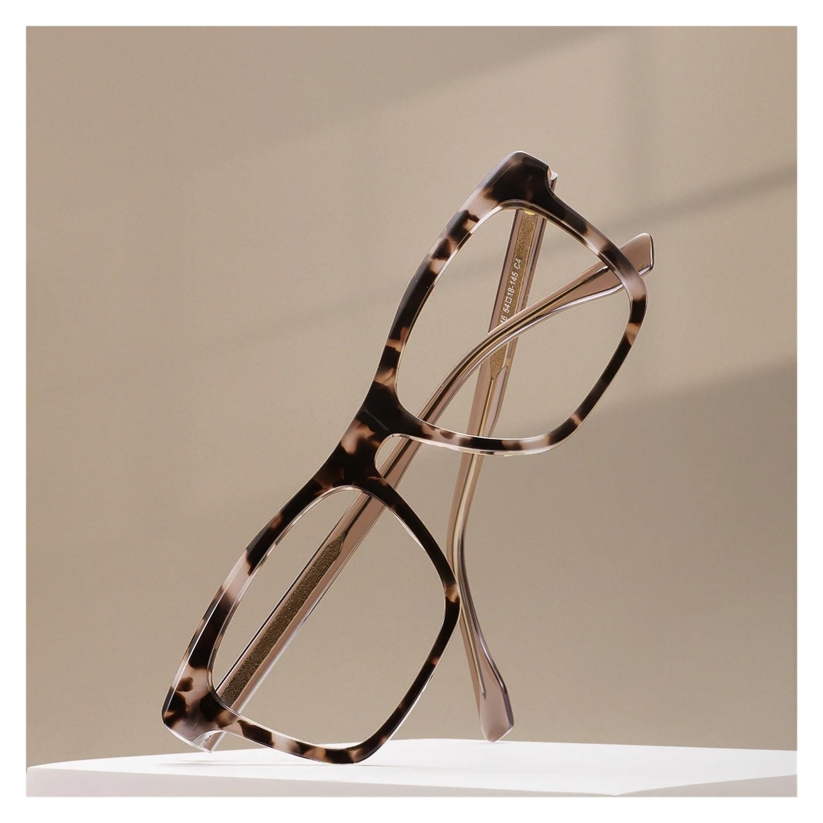 Rechteckige Brille aus Acetat, Vollrand, Nerd-Brille, große Lesebrille, Brillengestell for Damen und Herren(Grey)
