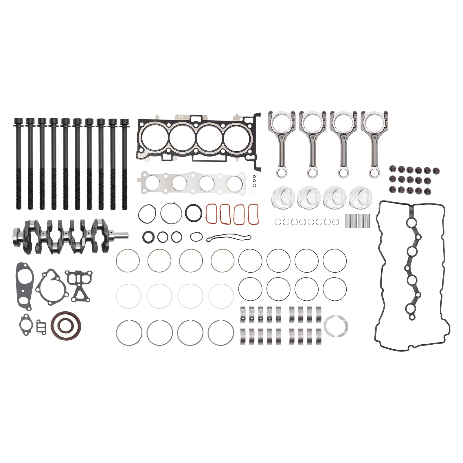 Engine Rebuild Set, Engine Repair Kit for G4KJ2.4LHyundai, Tool Kit with Crankshaft and Pistons Gasket and Connecting Rods Direct Replacement