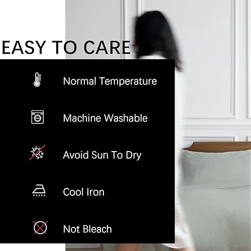 Miniatura 7 de 55% Rayon Derived from Bamboo, 45% Cotton Bed Sheet Set - Breathable & Cooling - Deep Pockets - Soft & Wrinkle-Free - Easy Care Hotel Luxury - 4