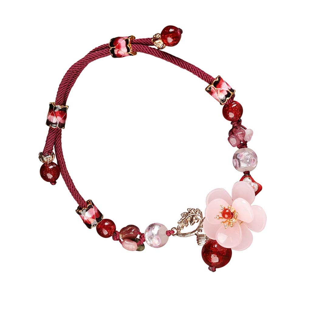 Cavigliere Cavigliere da Donna Gioielli squisiti ed Eleganti a Forma di Petalo Cavigliere in Vetro Vintage Cavigliere da Spiaggia estive Cavigliere da Donna