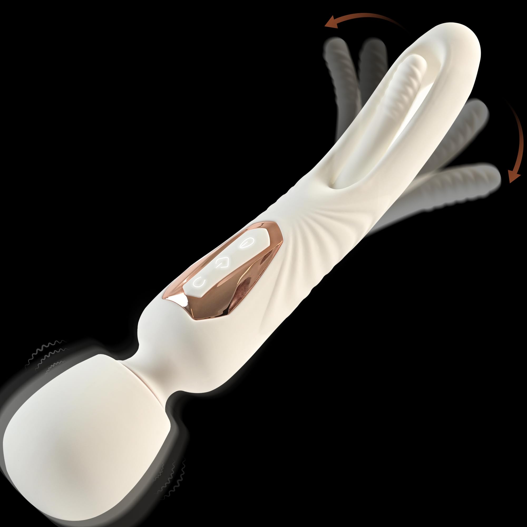 G Spot Vibrator Wand for Clitoral Stimulation 360 Flexible Vibrating Massager with 10 Flapping 7 Vibrating Modes Double-Ended