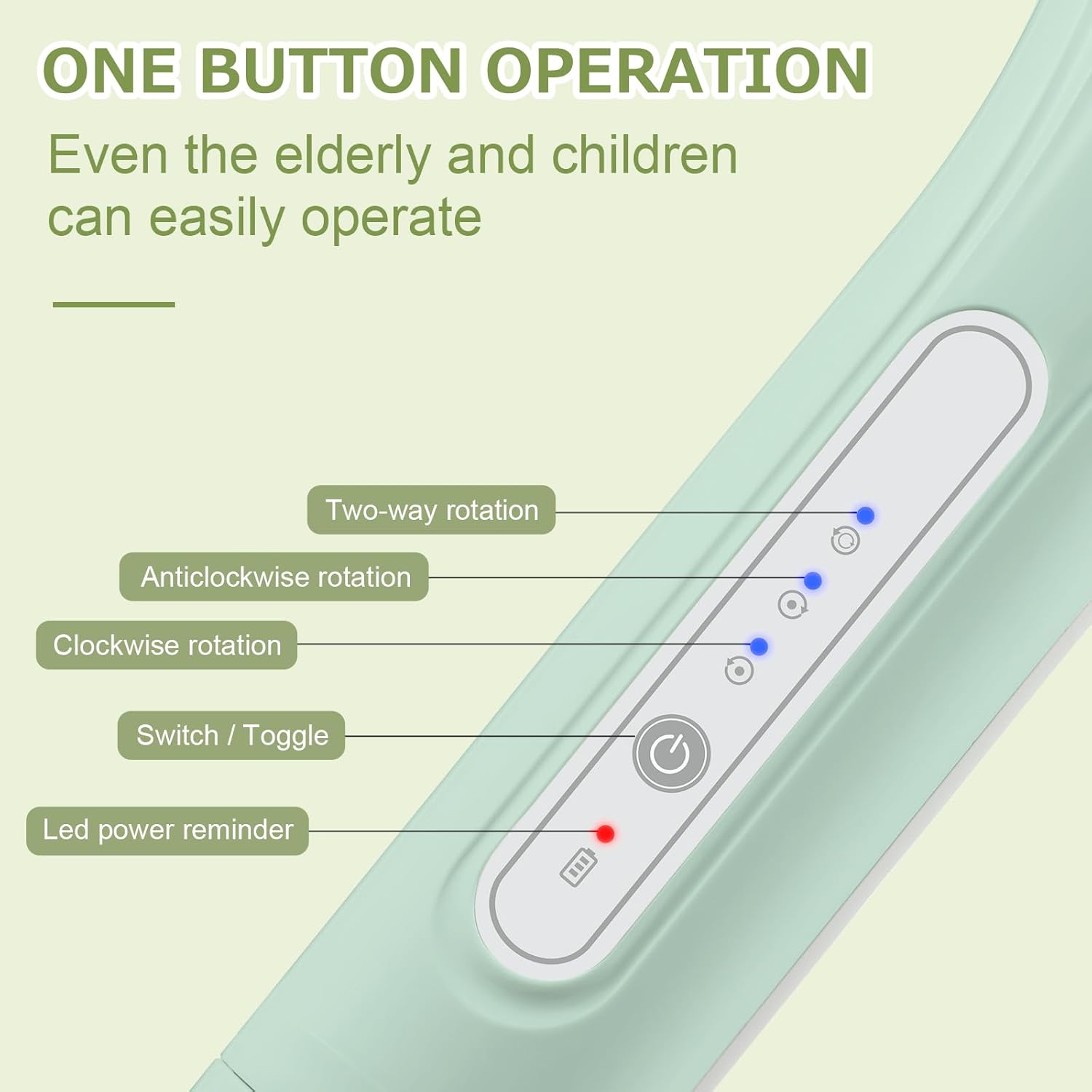LINGSFIRE Electric Body Bath Brush, Rechargeable Back Scrubber for Shower, Long Handle Exfoliating Bath Brush for Shower, Lotion Applicator for Back, Silicone Body Scrubber with 6 Shower Brush Heads - Image 4