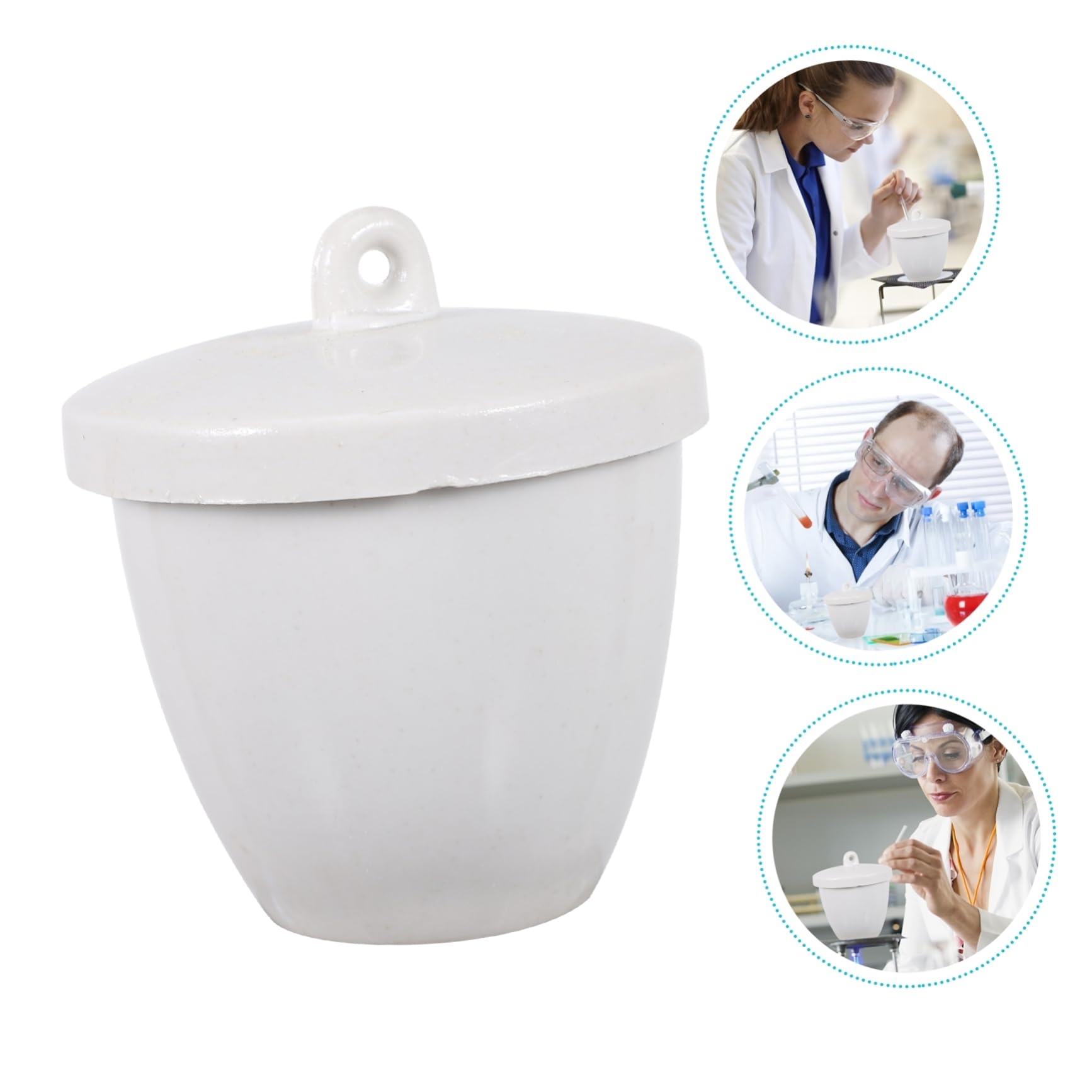 Cabilock Creusets en Céramique Capacité 100 Ml Lot de 4 avec Couvercle et Pureté Haute Stabilité Thermique pour Laboratoires et Industrie Chimique
