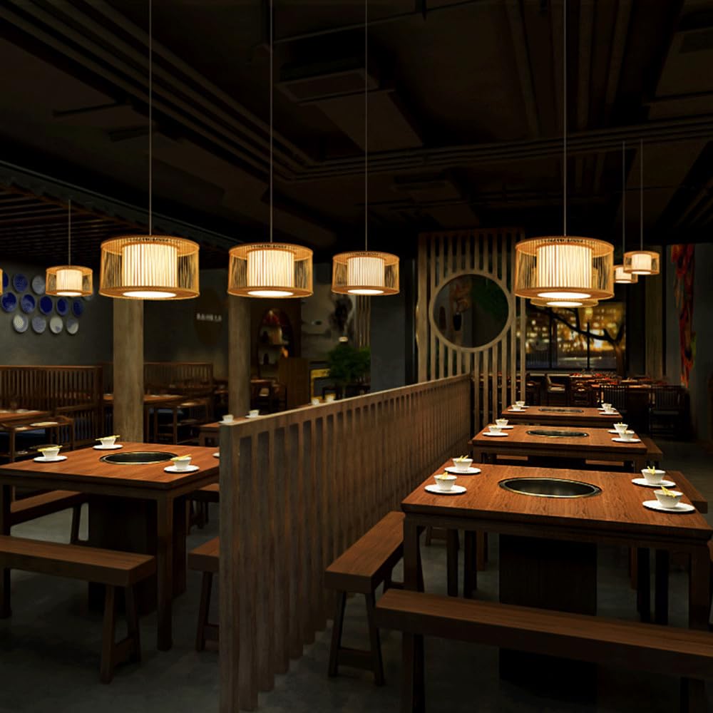 Chińska Lampa Wisząca Z Bambusa, Oświetlenie Sufitowe Z Bambusa, Wiszące, Do Sypialni, Restauracji, Herbaciarni, Baru, Jadalni, Żyrandoli, Oświetlenie Szynowe Do Salonu, Jadalni, Baru CJSLXGBL