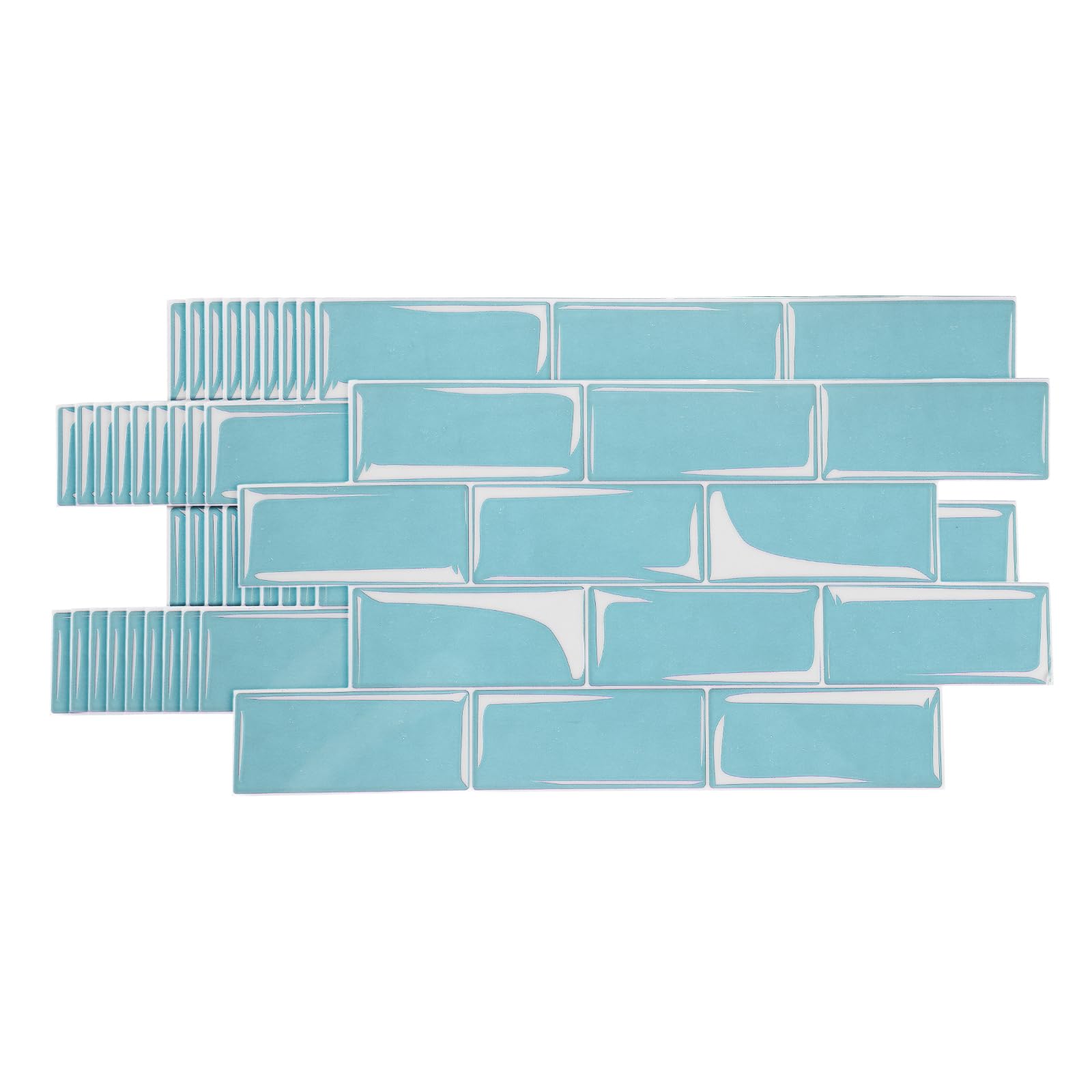 QUARKZMAN 10 Piezas De Azulejos Autoadhesivos Para Salpicadero 9.4" X 4.7" 3D Textura De Mármol Grueso Pegatinas De Pared Para Cocina Baño Dormitorio Azul