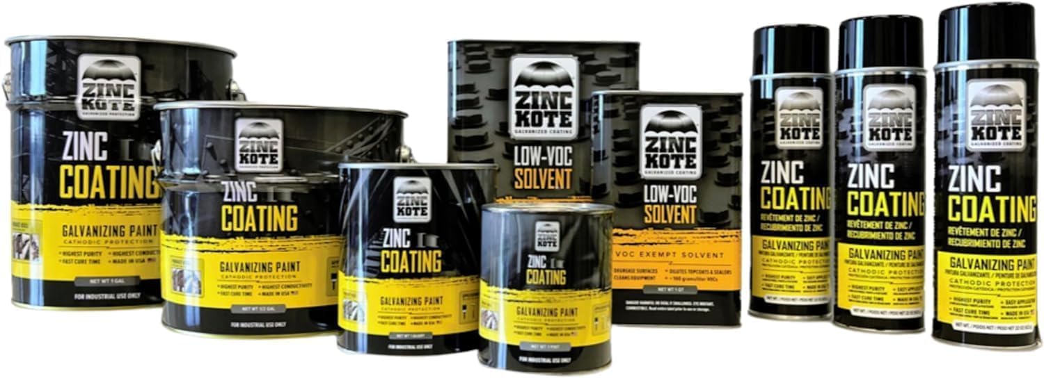 ZincKote Zinc Cold Galv Aerosol Spray - 13.5oz Can - Paint/Coating - 96% Zinc DFT - Cold Galvanizing - Repairs and reloads Hot Dip Galvanizing