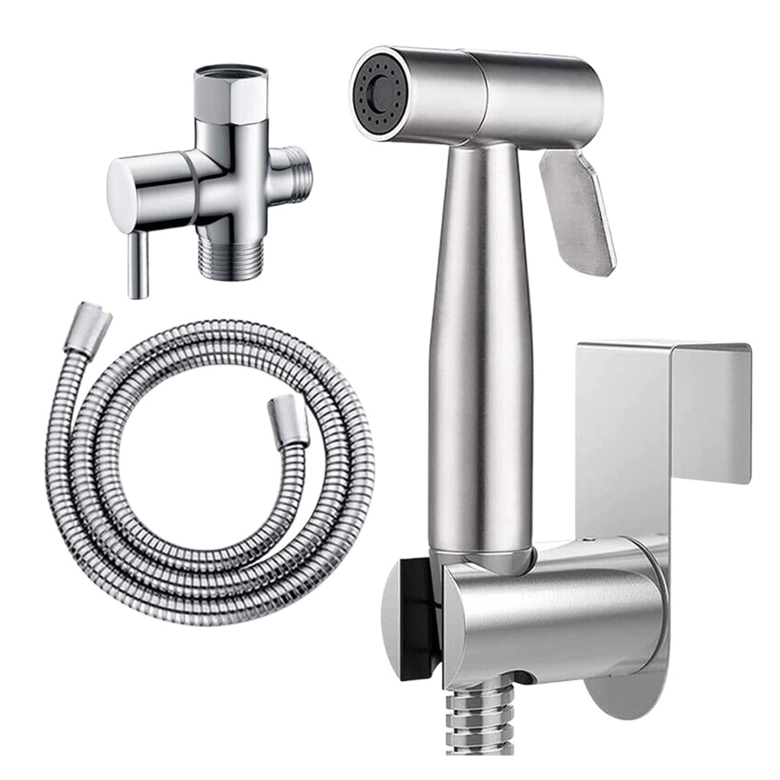 Kitchen Faucet, Toilet Companion Bidet Spray Gun Set, High Pressure Booster Nozzle 304 Stainless Steel(Silver G7 8)