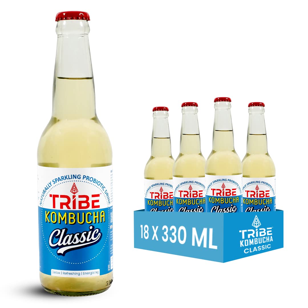 Tribe Kombucha Naturally Sparkling Probiotic Herbal Tea |Secret Recipes with Herbs & Spices | Gut Friendly | Gluten free | Antioxidant and Hydration | Classic | Pack of 18 |330 ML (B0CYMZW8HQ) Amazon Price History, Amazon Price Tracker