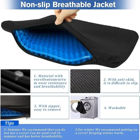Gel Seat Cushion, Gel Cushion, Cool & Breathable,Wheelchair Cushions,Office Chair Car Seat Cushion 16inX13.7inX1in (ZDPP)