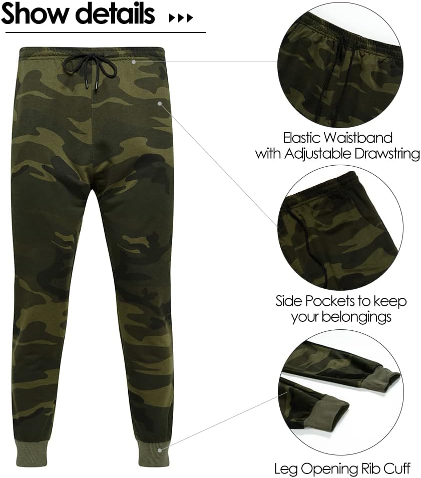 AOTORR Mens Sweatsuits 2 Piece Casual Tracksuits Camo Hoodie Jogging Sweatpants Suit - Image 3