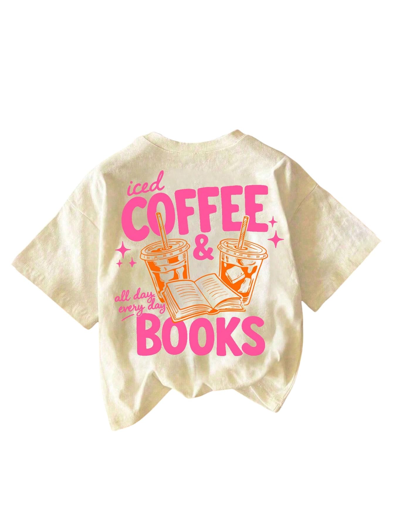 RoseSeek Women's Graphic Letter Tee Crew Neck Trendy Summer Vintage T Shirt