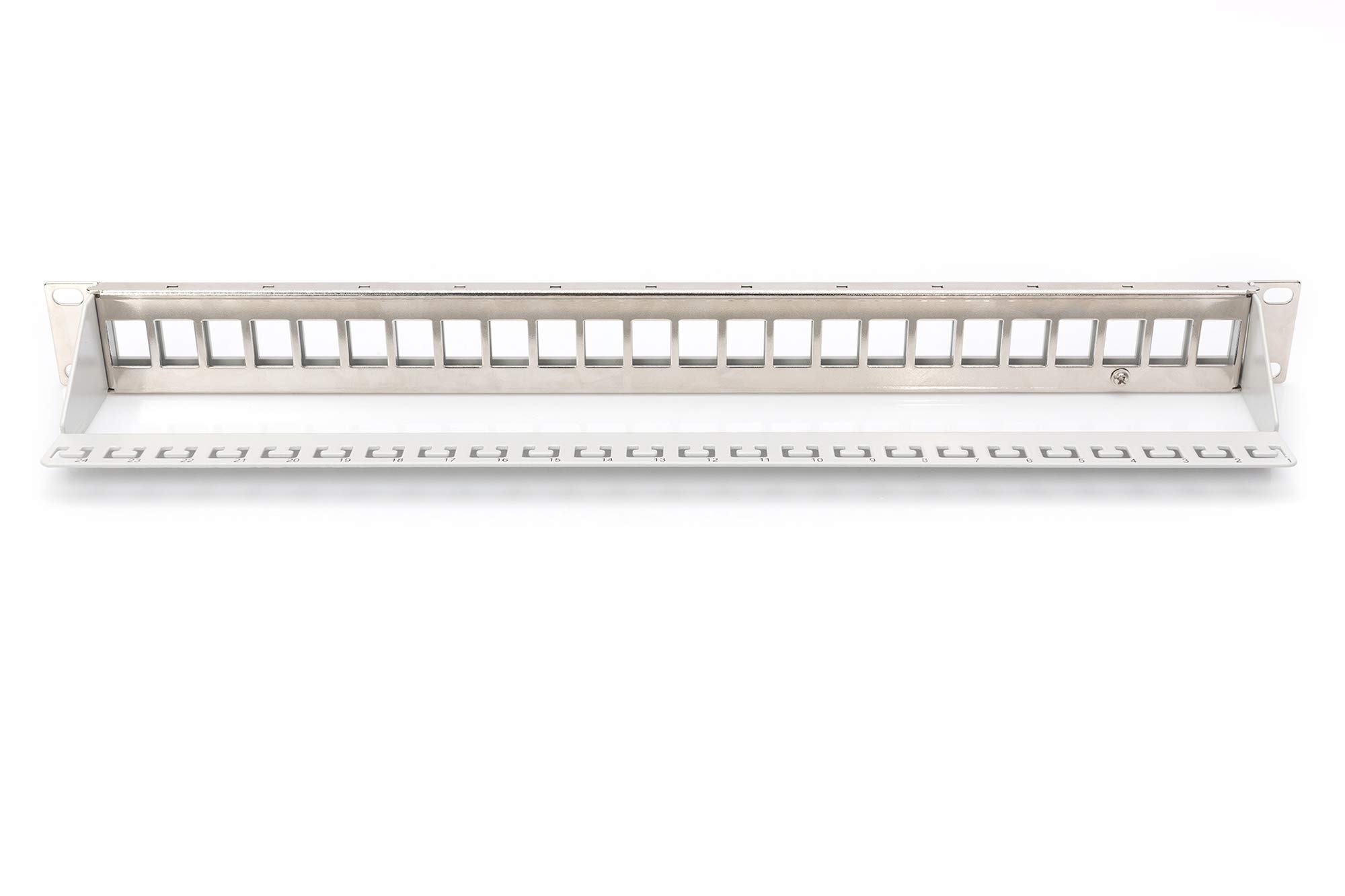 DIGITUS Set: Panneau de Brassage - Modulaire - 19 Pouces - 24 Ports - Blindé - Montage en Rack 1U - Gris - avec 12x Module Keystone Cat6A