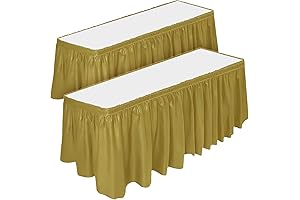 DecorRack 2 Pack Gold Table Skirts
