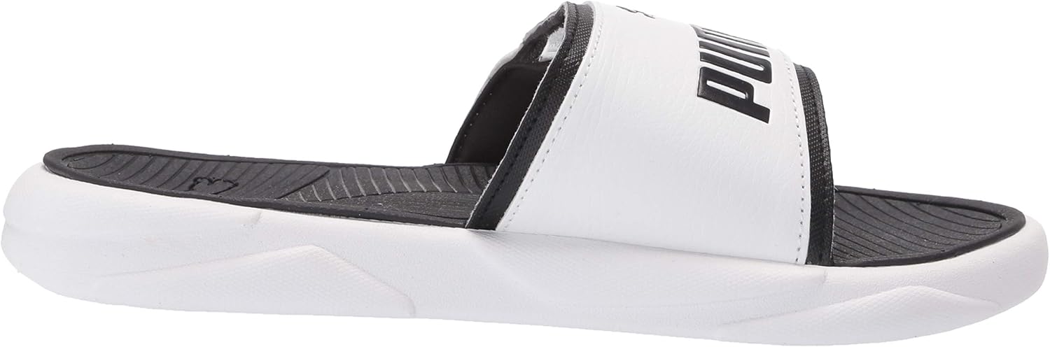 PUMA Unisex-Adult Royalcat Slide Sandal 15.5 Women/14 Men White/Black