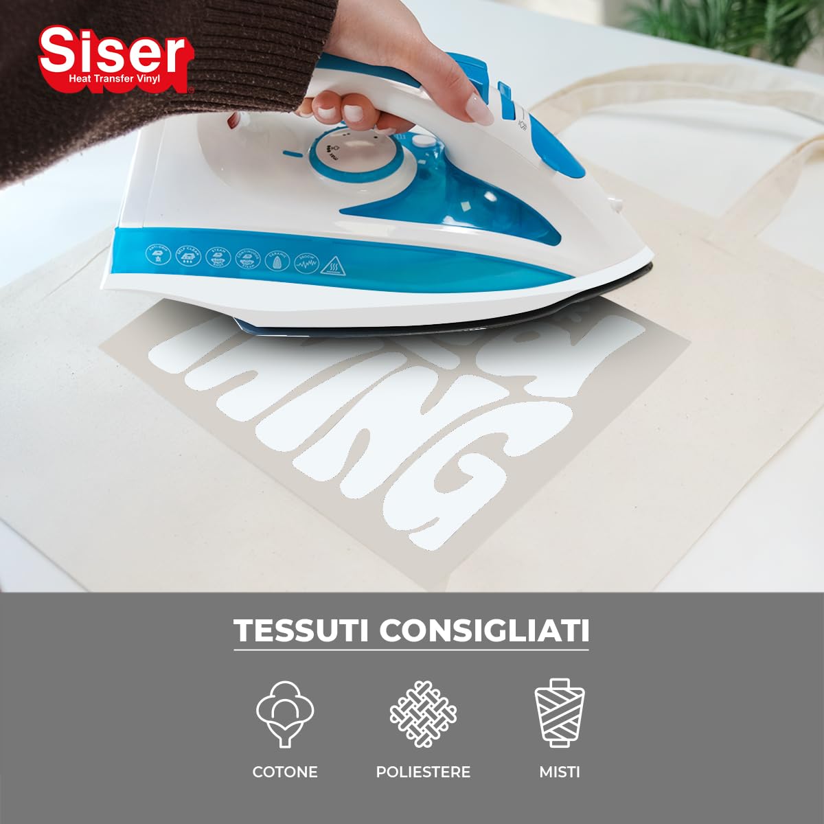 Siser EasyWeed Bianco, 30cm x 1mt, Vinile Termotrasferibile Termoadesivo Per Personalizzare i Tessuti e Abbigliamento, Hobby Creativi, Certificato VeganOk e Oeko-Tex Standard 100 classe I