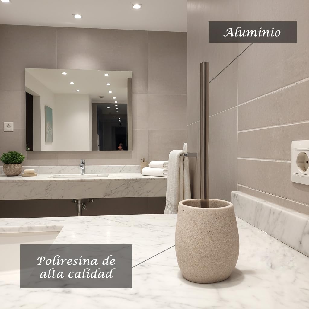 Juego Accesorios de Baño Color Arena, Kit de 3 Piezas, Set de Baño Completo, Conjunto Accesorios para Cuartos de Baño Modernos