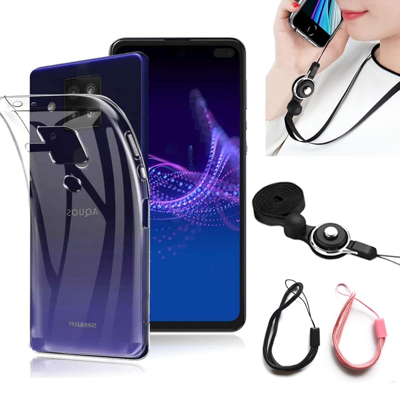 SHARP AQUOS sence4 plus パープル 本体 ケース セット SHARP AQUOS sense4 plus パープル 本体 SHARP AQUOS sence4 plus