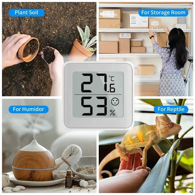 Mini Termoigrometro Digitale LCD | Misuratore Temperatura e Umidità Interni | Termometro Igrometro per Casa, Ufficio, Serra, Cantina | Monitor Ambientale Portatile | Sensore Precisione