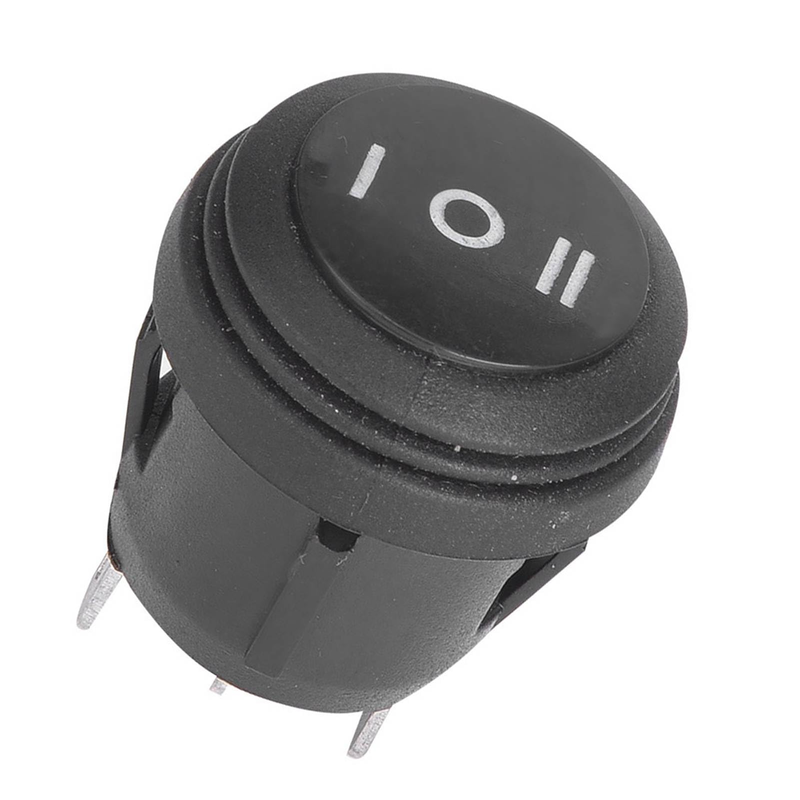 5 sztuk okrągłych przełączników przełączników kołyskowych 10 A/125 V 6 A/250 V SPST 3 styki 3 pozycje ON/OFF/ON Snap in wodoszczelny mini łódź przełącznik kołyskowy do samochodu / łodzi