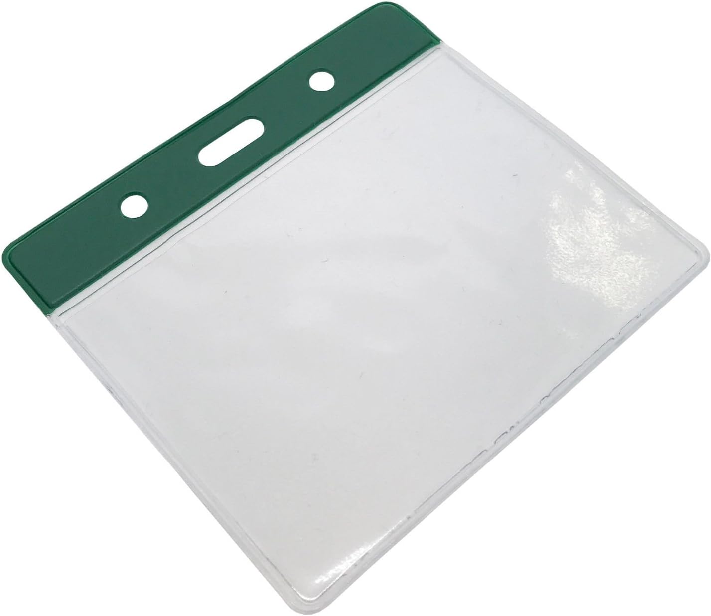 Customcard ltd Green Header ID Badge Pocket Plastic Vinyl Wallet Pouch