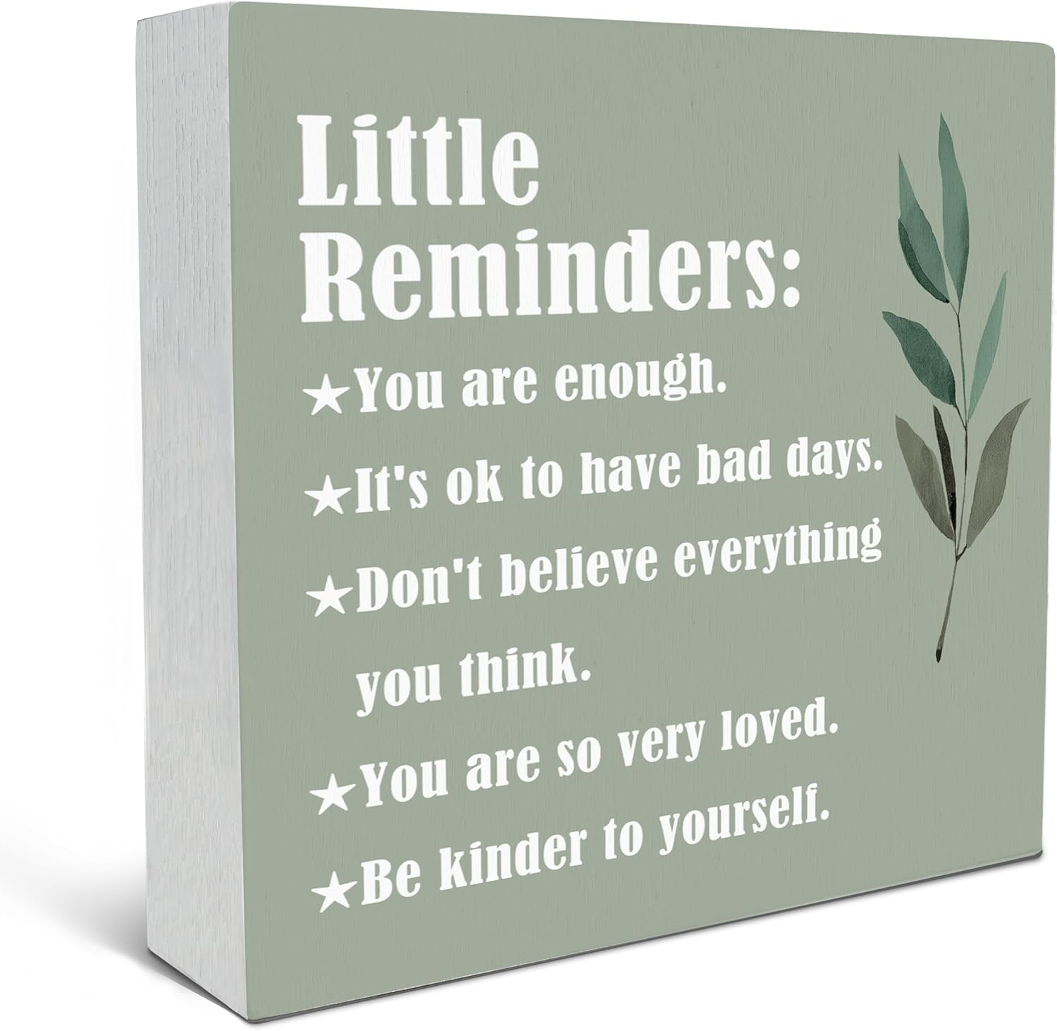 Little Reminders Box Sign 7x7 Inch Wooden Desk Decor