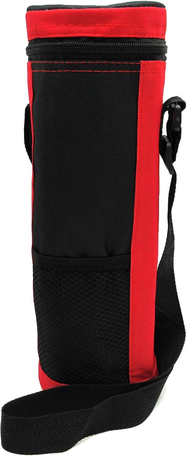 パンダファミリー 水筒カバー ペットボトルカバー 大きめ 2L 1.5L 1L 保冷 保温 大型 ショルダー 肩掛け ファスナータイプ 無地 レッド 小