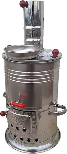 Miniatura 7 de Samovar - Calentador de agua de carbón (4 litros150 onzas), barco, camping, senderismo, caza, hervidor de agua para barbacoa