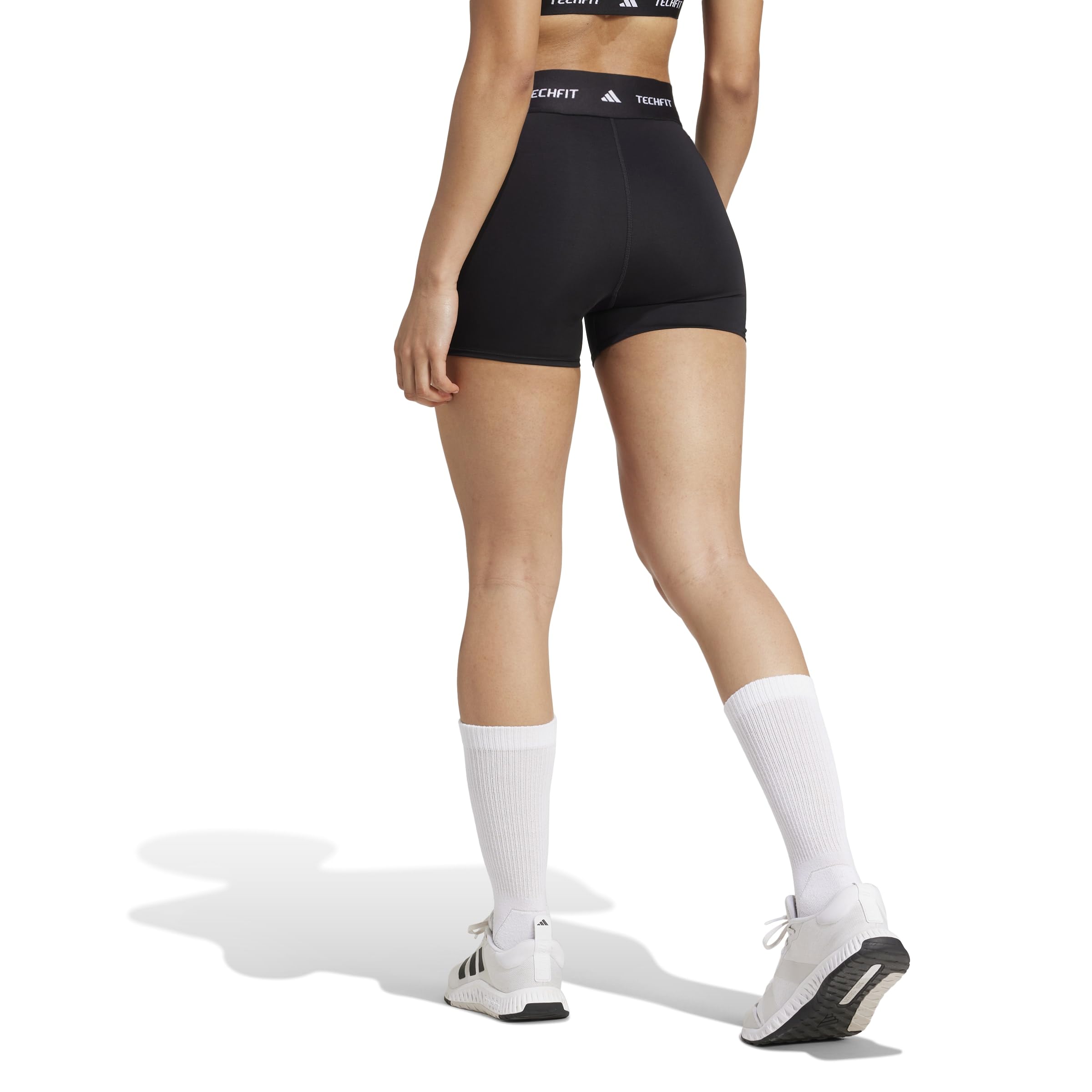 adidas Femme Techfit Stay In Play Short Leggings Tights, Black, S 4 inch