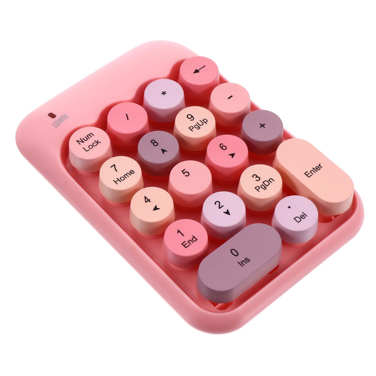 VILLCASE Tastiera Numerica Wireless 2.4g Rosa Mini 18 Tasti Indipendenti in Abs per Computer Notebook e Moduli Contabili Tasto Backspace ad Alta Velocità