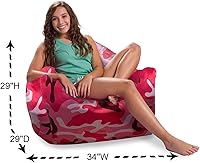 Vista 277 de Posh Creations Puf estructurado cómodo para jugar, leer y ver la televisión, Malibu Lounge, tela de lona para colorear, criaturas