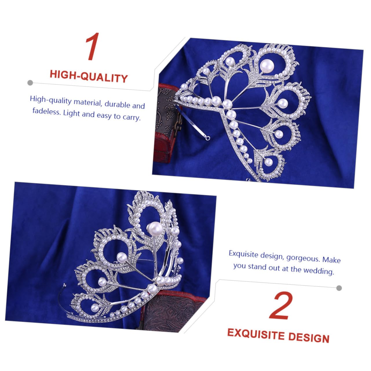 VICASKY 2 Pezzi Cerchietto Sposa e Accessorio Matrimonio per Donne e Ragazze Copricapo Cerimonia e