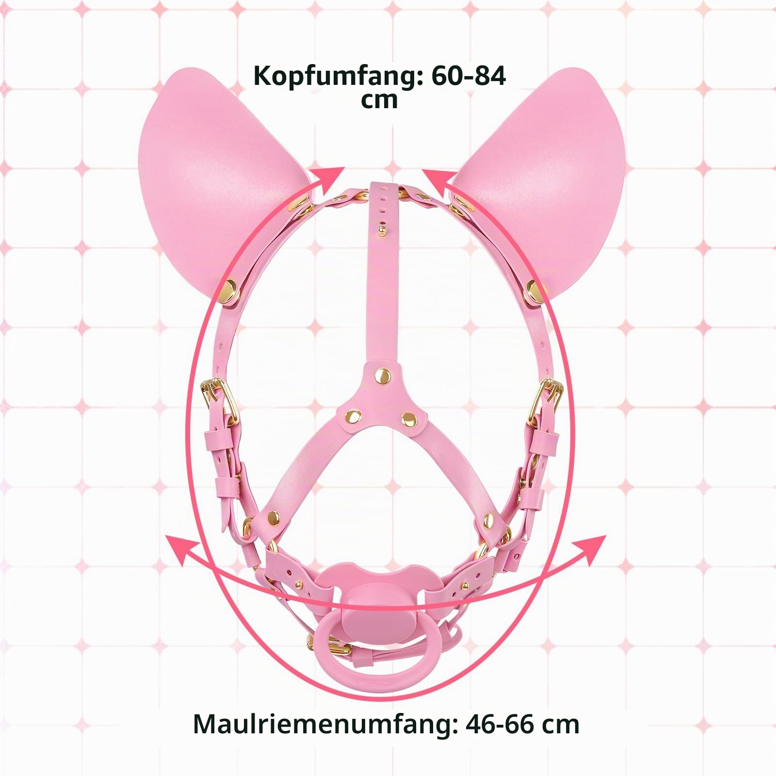 LittleForBig Leder Verstellbares Furry Schnuller Petplay Kopfgeschirr