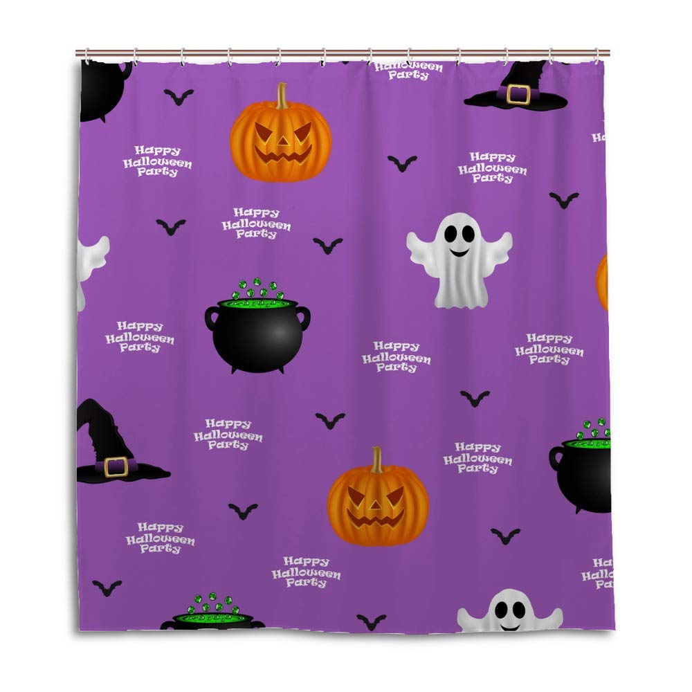 Rideau de douche Halloween CHEHONG en polyester 180x180 cm avec 12 crochets