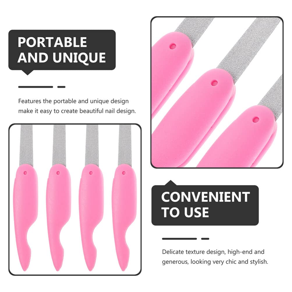 Lima per Unghie Pieghevole Mini, Doppio Lato, 8 Pezzi Rosa