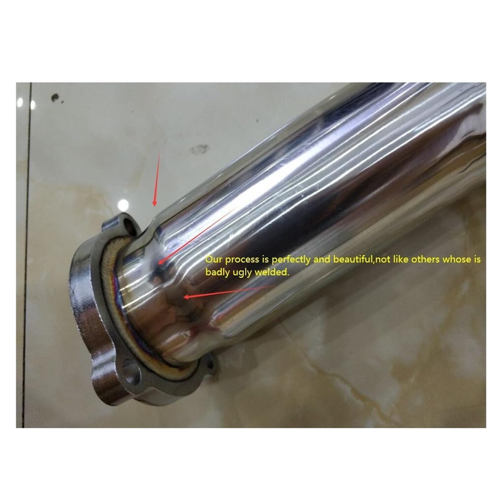 Xuanqingyi Store Downpipe kompatybilny z A4 A5 Q5 kompatybilny z QUATTRO 2.0T B8 MLP 09-12 RACING EXHAUST DOWNPIPE 7.6 cm