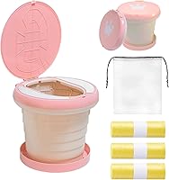 Vista 12 de Orinal de viaje para niños pequeños, inodoro portátil y plegable, se aplica al asiento como inodoro de emergencia para automóvil, campamento, Verde