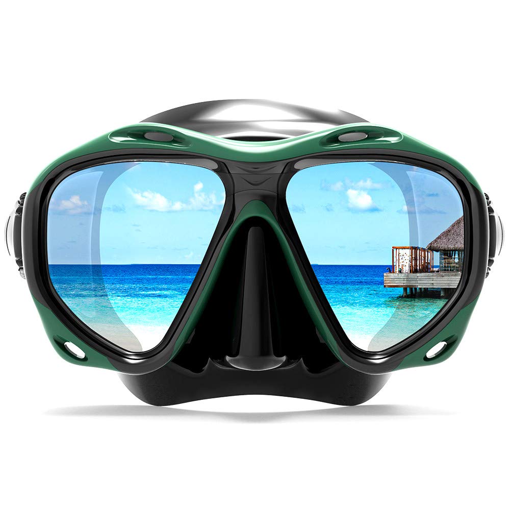 COPOZZ Adult Scuba Mask, Diving Mask No Fogging Snorkeling Scuba Diving Glasses, Great Seal Free Diving Tempered Glass Mask Goggles